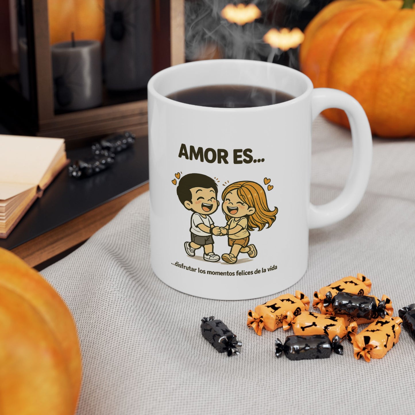 Amor es disfrutar la vida ceramic mug