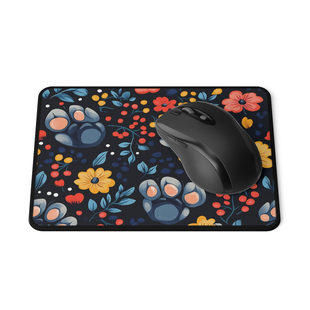 Floral and Paws Non-slip Mouse Pad