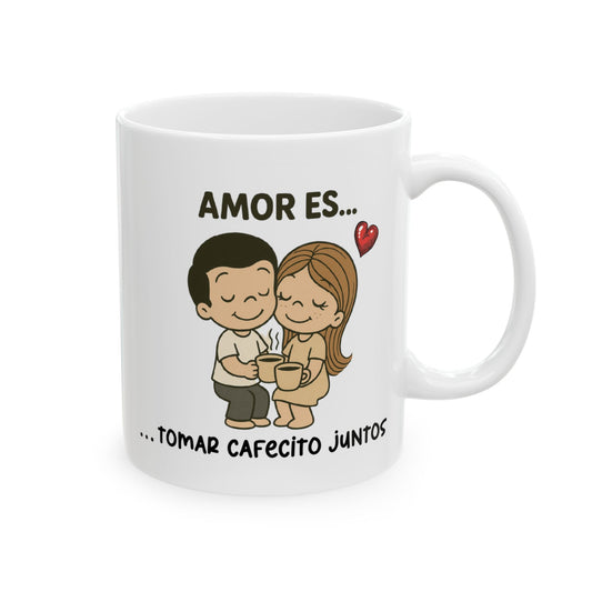 Amor es tomar café juntos Ceramic Mug