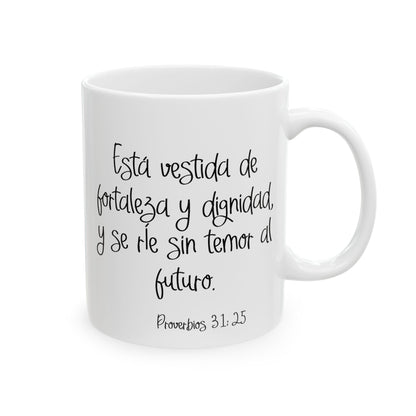 Vestida de Fortaleza Ceramic Mug Right Handers