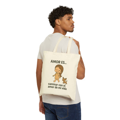 Amor es caminar con el amor de mi vida Canvas Tote Bag