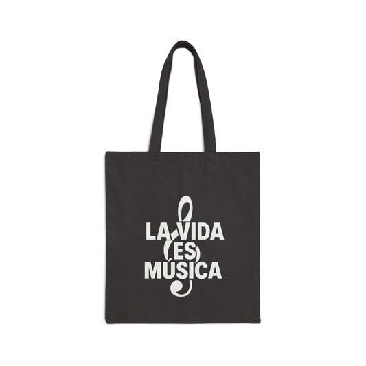 La Vida es Música Canvas Tote Bag