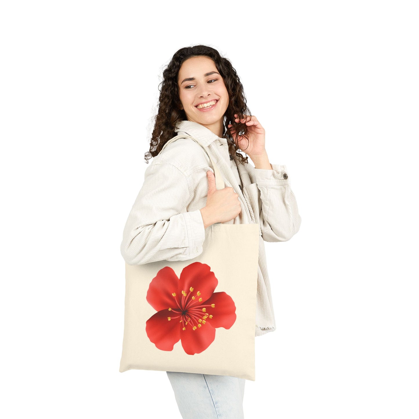 Floral Canvas Tote Bag