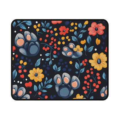 Floral and Paws Non-slip Mouse Pad