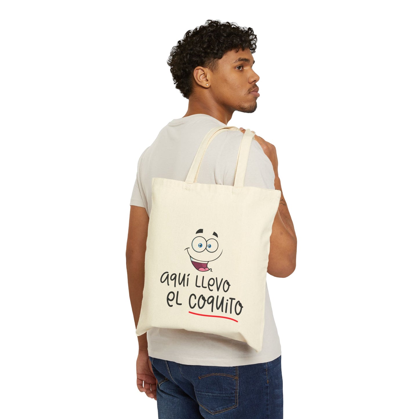 Aquí llevo el coquito Canvas Tote Bag