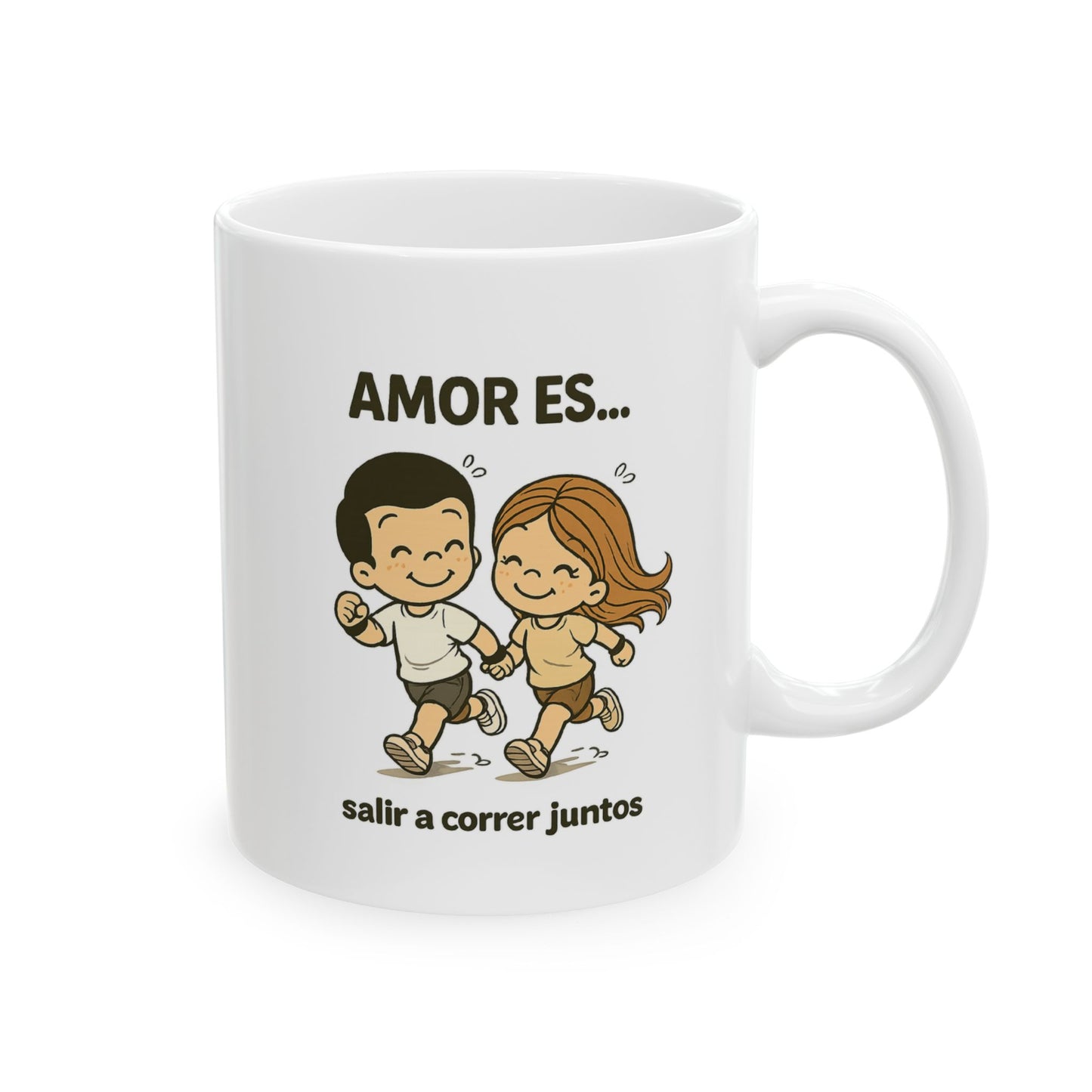 Amor es salir a correr juntos ceramic mug