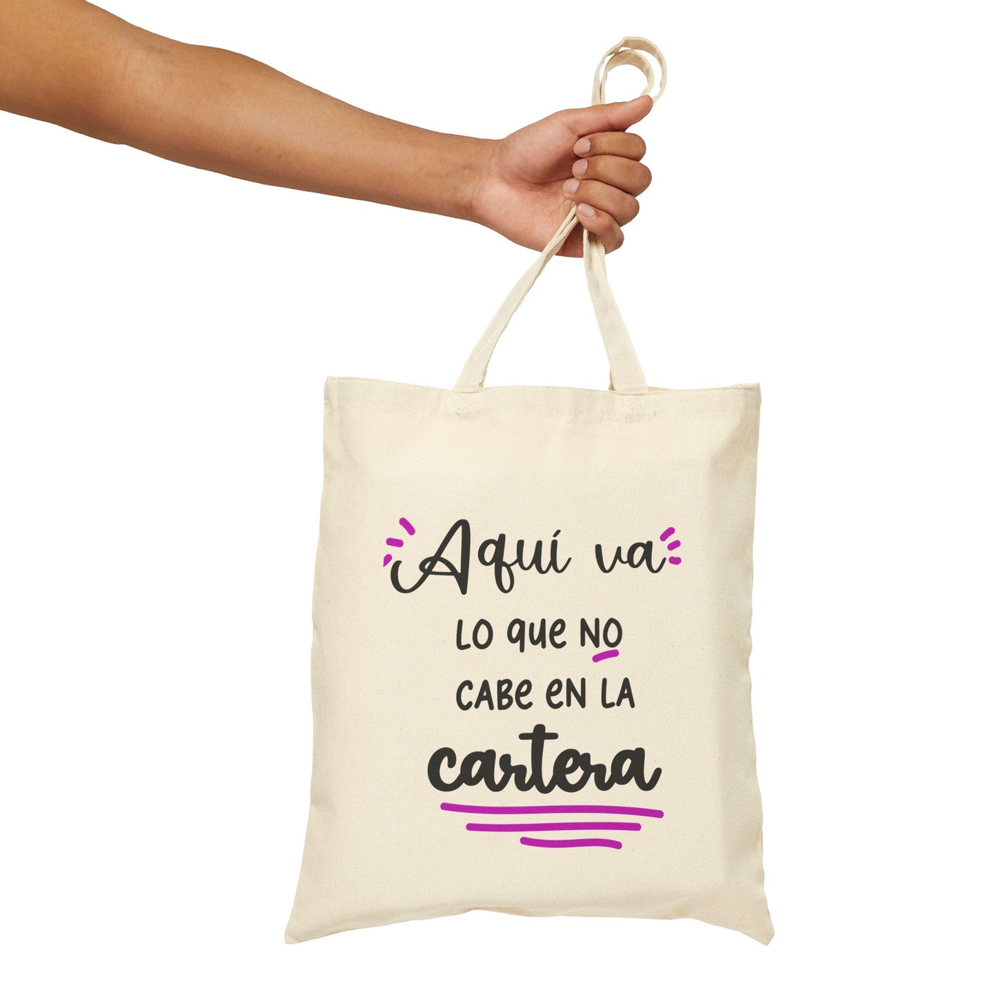 Aquí va lo que no cabe en la cartera Canvas Tote Bag