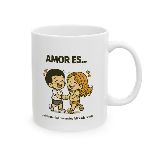 Amor es disfrutar la vida ceramic mug