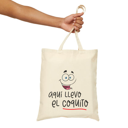 Aquí llevo el coquito Canvas Tote Bag