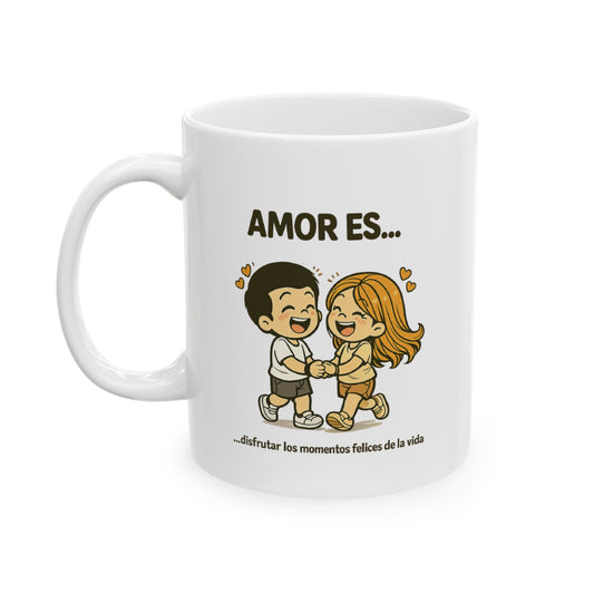 Amor es disfrutar la vida ceramic mug