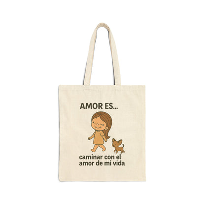 Amor es caminar con el amor de mi vida Canvas Tote Bag